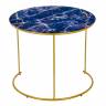 Набор кофейных столиков Tango темно-синий с ножками матовое золото, 2шт Набор кофейных столиков Tango темно-синий с ножками матовое золото, 2шт