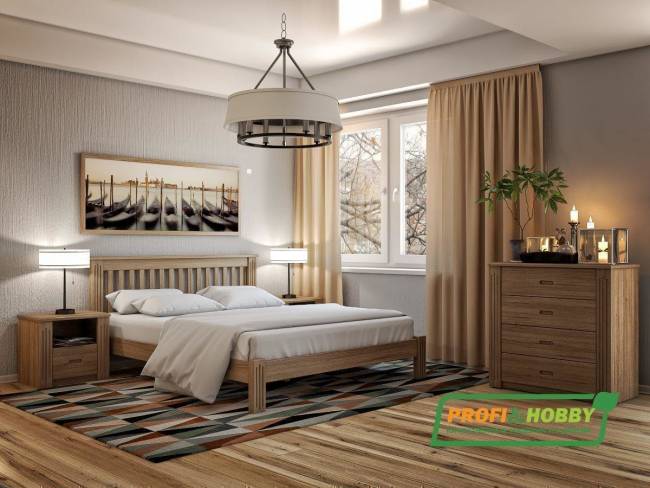 Кровать Rino 2000 х 2000 ясень, без покраски