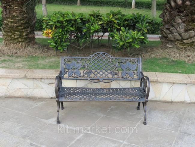 Садовая скамья из литого алюминия Lily