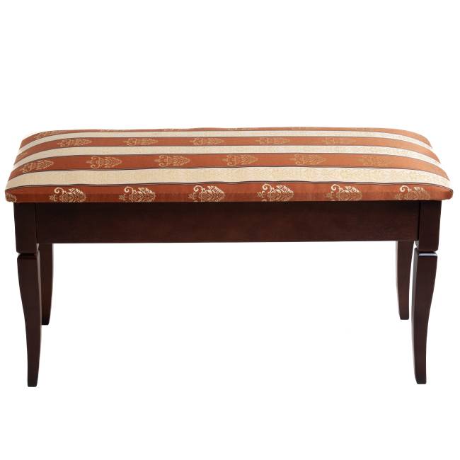 Банкетка Вивальди М с ящиком средне-коричневый, ткань полоса коричн.