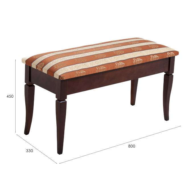Банкетка Вивальди М с ящиком средне-коричневый, ткань полоса коричн.