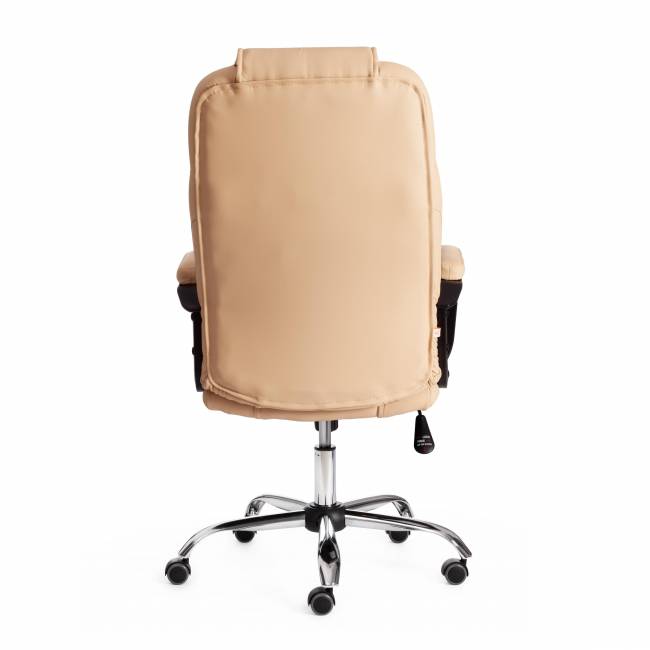 Кресло компьютерное Бергамо/Bergamo хром (22) кож/зам, бежевый, 36-34 бежевый кож/зам