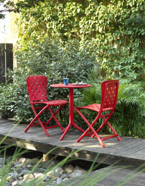 Стол пластиковый обеденный Spritz + Spritz Mini красный Ø605х400-765 мм Стол пластиковый обеденный Spritz + Spritz Mini красный Ø605х400-765 мм