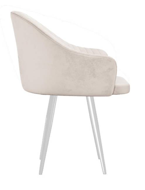 Стул DikLine 439 поворотный, C103 крем, ножки белые