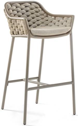 Кресло барное плетеное Panama тортора, бежевый, тортора 540х540х1010 мм