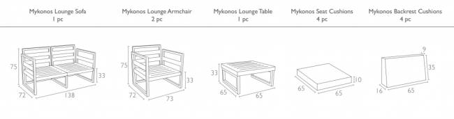 Комплект пластиковой мебели Mykonos бежевый, светло-коричневый