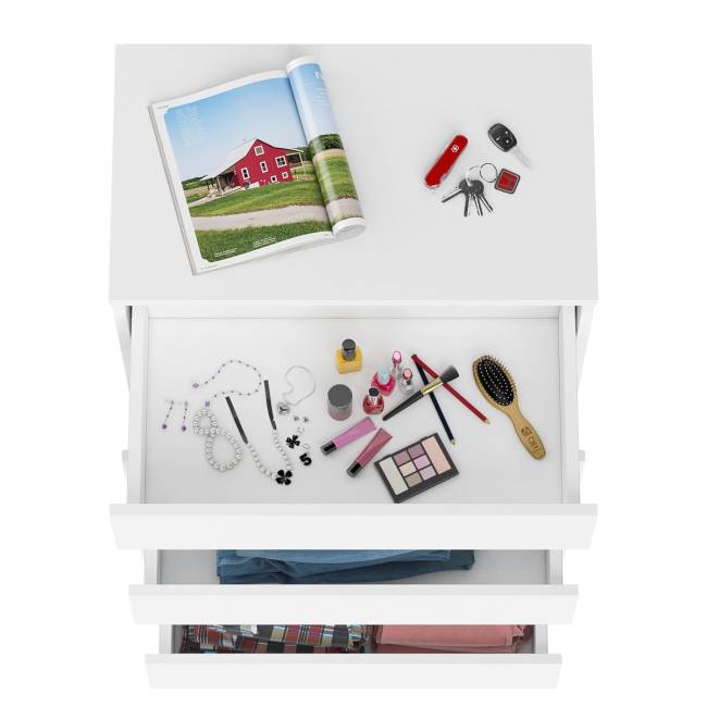 Узкий комод пять ящиков Мори МК700.5 цвет белый