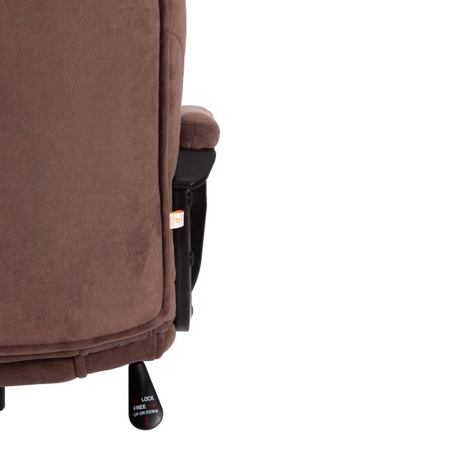 Кресло компьютерное Бергамо/Bergamo хром (22) флок , коричневый, 6 коричневый флок
