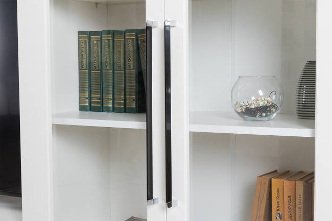 Валенсия стенка для гостиной № 71 цвет белый шагрень