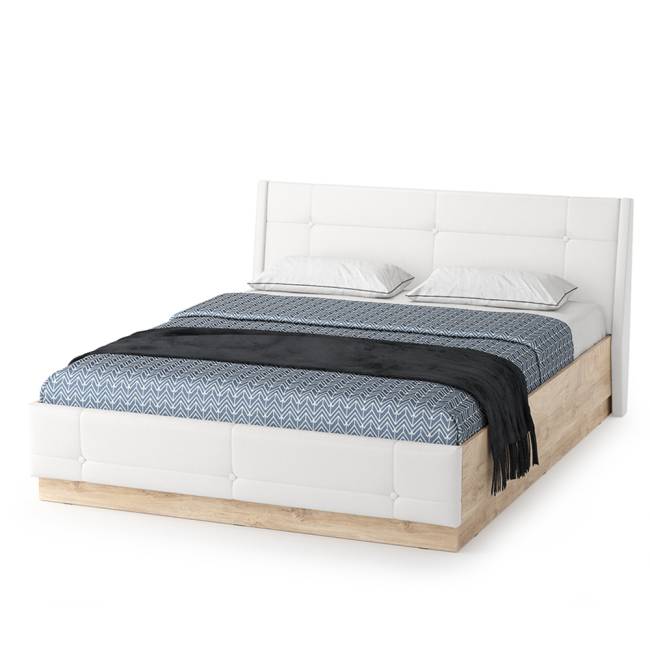 Комплект Кровать Муссон 11.28 + подъёмный ортопед + Тумба 16.03 + Комод 13.97 цвет белый/дуб эндгрейн элегантный/кожзам белый Комплект Кровать Муссон 11.28 + подъёмный ортопед + Тумба 16.03 + Комод 13.97 цвет белый/дуб эндгрейн элегантный/кожзам белый