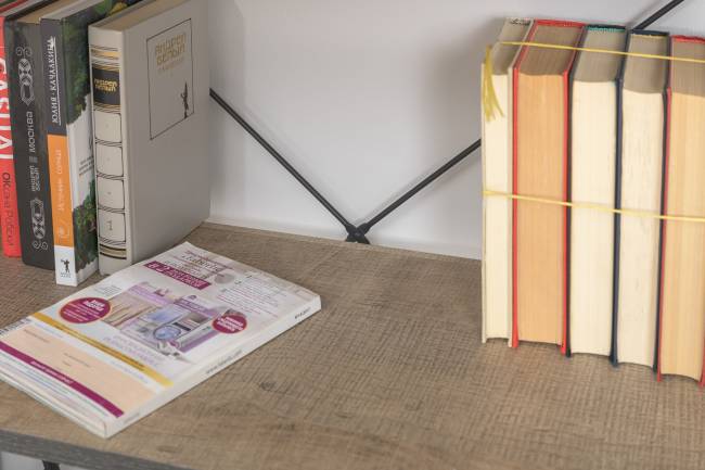 Два стеллажа Трувор 13.151.02 и один открытый стеллаж с полками цвет дуб гранж песочный/интра