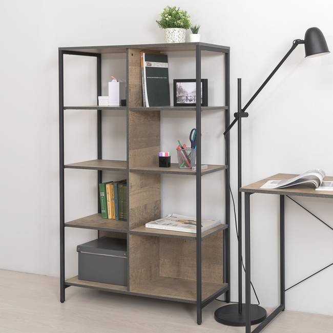 Два стеллажа Трувор 13.151.02 и один открытый стеллаж с полками цвет дуб гранж песочный/интра