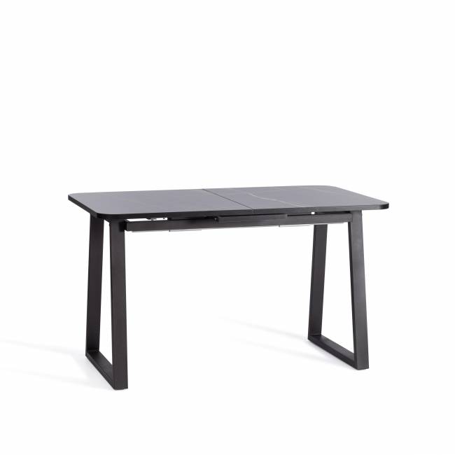 Стол обеденный раздвижной Малтидо/Maltido ЛДСП/HPL/металл, 130-160х75х75см, мрамор чёрный/чёрный Мрамор чёрный/чёрный ЛДСП/HPL/металл