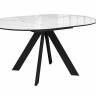 Стол DikLine SFC110 d1100 стекло Оптивайт Белый мрамор/подстолье черное/опоры черные Стол DikLine SFC110 d1100 стекло Оптивайт Белый мрамор/подстолье черное/опоры черные