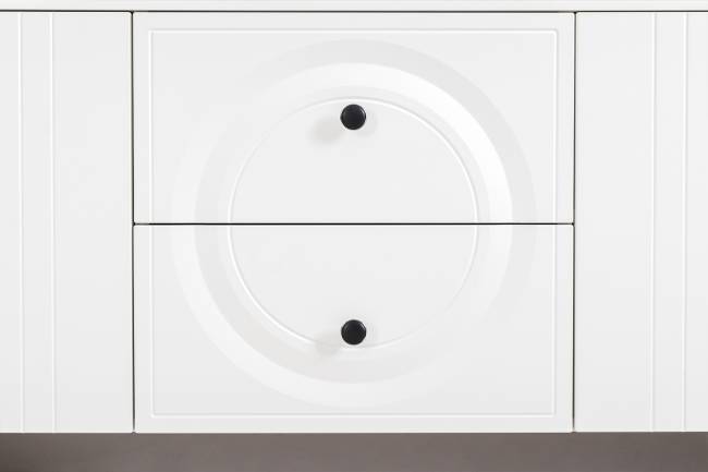 Два серванта и тумба под аппаратуру Валенсия цвет белый шагрень