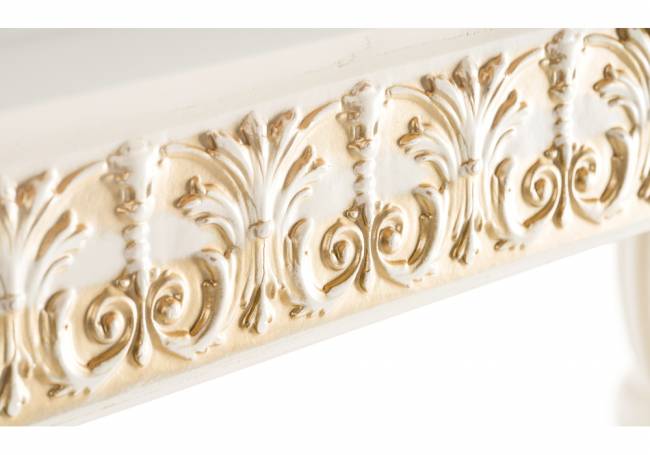 Стол деревянный Морнит 220(320)х110 слоновая кость / золото