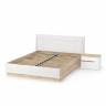 Кровать Муссон с подъёмным основанием и тумбой 16.03 цвет белый/дуб эндгрейн элегантный/кожзам белый