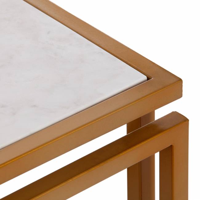 Столик кофейный Secret de Maison Кватро/Quattro (мод. 14153) алюминиевый сплав/мрамор, 41х41х41см, золотой/белый мрамор золотой/белый мрамор алюминиевый сплав/мрамор