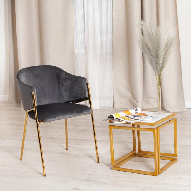 Столик кофейный Secret de Maison Кватро/Quattro (мод. 14153) алюминиевый сплав/мрамор, 41х41х41см, золотой/белый мрамор золотой/белый мрамор алюминиевый сплав/мрамор