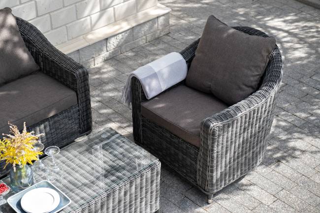 "Кон Панна" кресло из искусственного ротанга, цвет графит "Кон Панна" кресло из искусственного ротанга, цвет графит