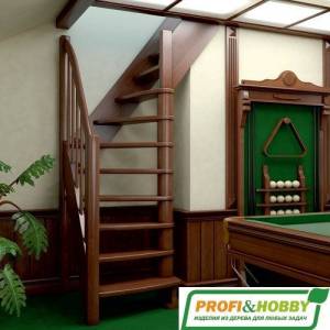 Деревянная лестница ЛС-91м+1 ступень сверху