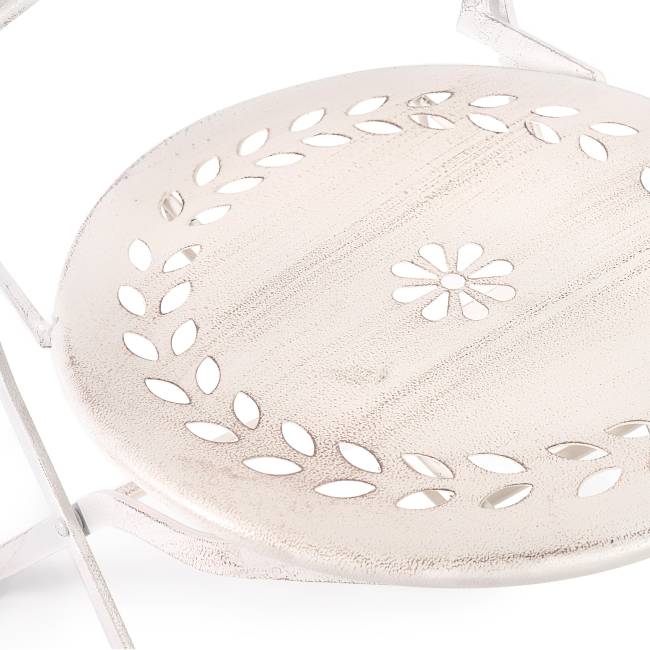 Комплект [стол + 2 стула] Secret de Maison Моник/Monique  металл, стол:62х73, стул: 48х40х93, античный белый Античный белый (Antique White) металл