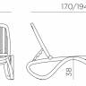Шезлонг-лежак пластиковый Tropico тортора 1700-1945х690х910 мм