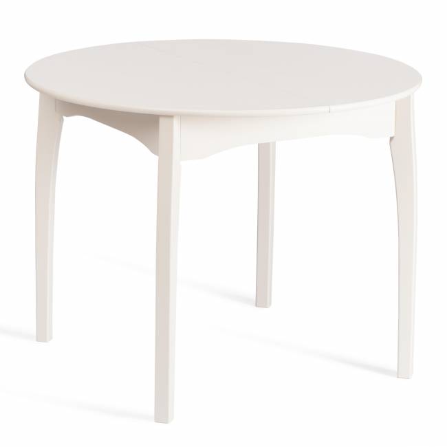 Стол обеденный раздвижной Диамант/Diamante бук, МДФ, шпон дуба, Д100х100-130х75см, айвори вайт Ivory white бук, мдф, шпон дуба