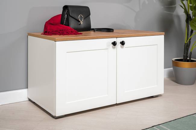 Две тумбы Остин 13.257 цвет белый шагрень/дуб крафт золотой