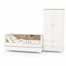 Детская кровать с ящиками для белья и шкафом для детской одежды Эйп цвет белый/дуб белый Детская кровать с ящиками для белья и шкафом для детской одежды Эйп цвет белый/дуб белый