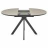 Стол Rudolf круглый раскладной 100-130x100x75см, Бетон слюда, чёрный