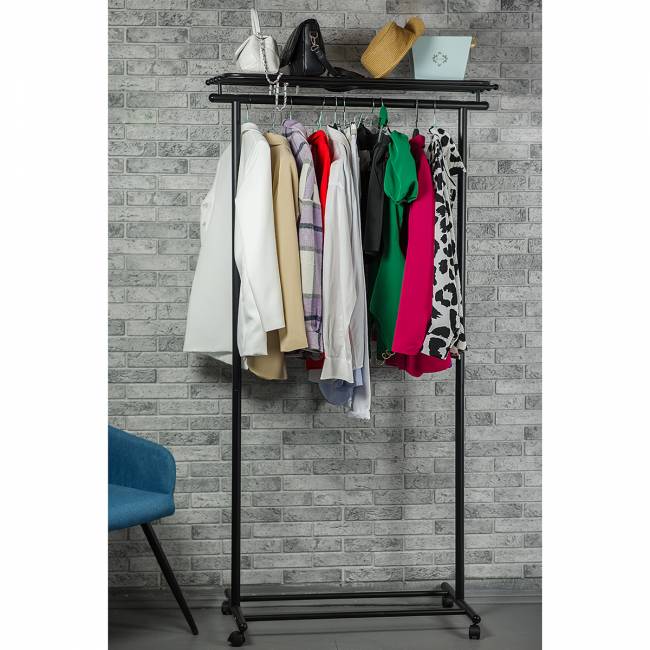 Вешалка напольная на колесах М 9 чёрный