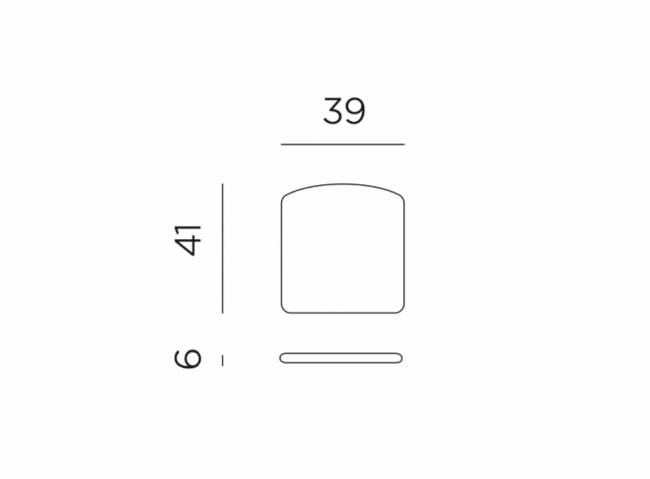 Подушка для стула Bit серый 390х410х60 мм