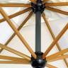 Зонт профессиональный двухкупольный 3.5х7 м Wood Double имитация ироко, слоновая кость 3500х7000 мм