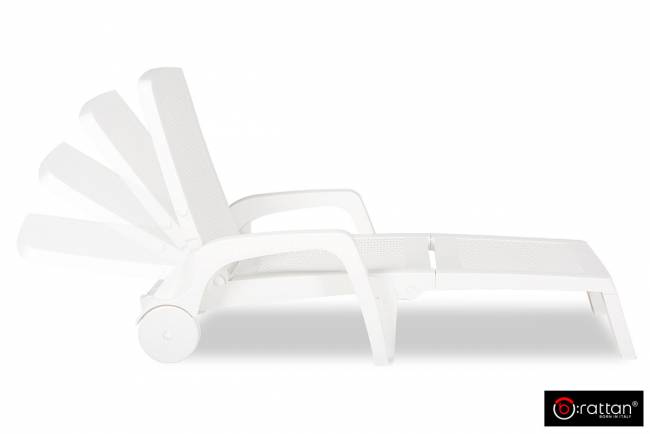 Шезлонг B:rattan МАЙАМИ / MIAMI складной, белый (дисконт)