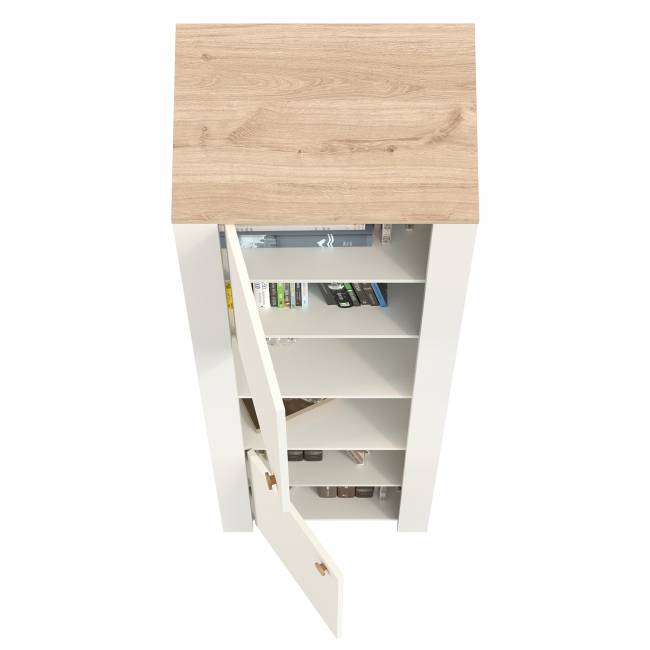 Шкаф торцевой Джастин 16.306 цвет белый шагрень/дуб белый эксклюзив