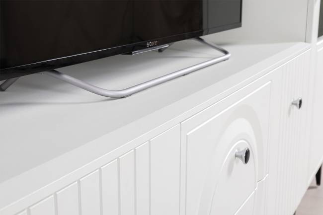 Стенка в гостиную Валенсия № 80 цвет белый шагрень