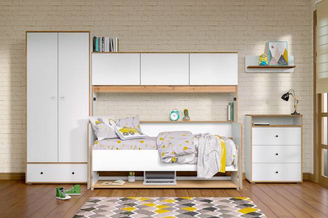 Полка Вуди 15.46 цвет белый премиум/дуб крафт золотой