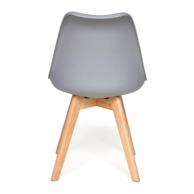 Стул Тулип/Tulip (мод.73) дерево/пластик/ПУ, 48,5х52,5х83см, серый (Комплект из 4 шт.) серый дерево/пластик/ПУ