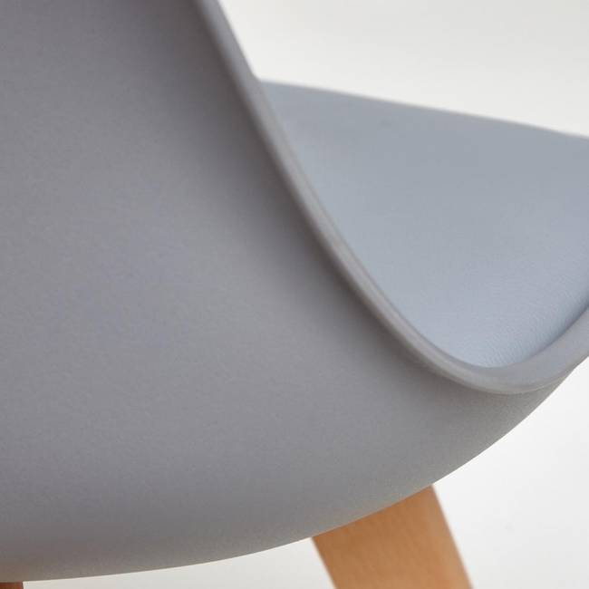 Стул Тулип/Tulip (мод.73) дерево/пластик/ПУ, 48,5х52,5х83см, серый (Комплект из 4 шт.) серый дерево/пластик/ПУ