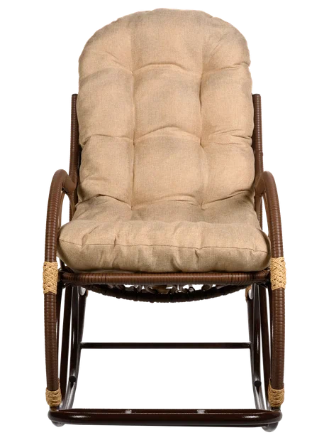 Кресло качалка с подножкой из искусственного ротанга, какао Кресло качалка с подножкой из искусственного ротанга, какао