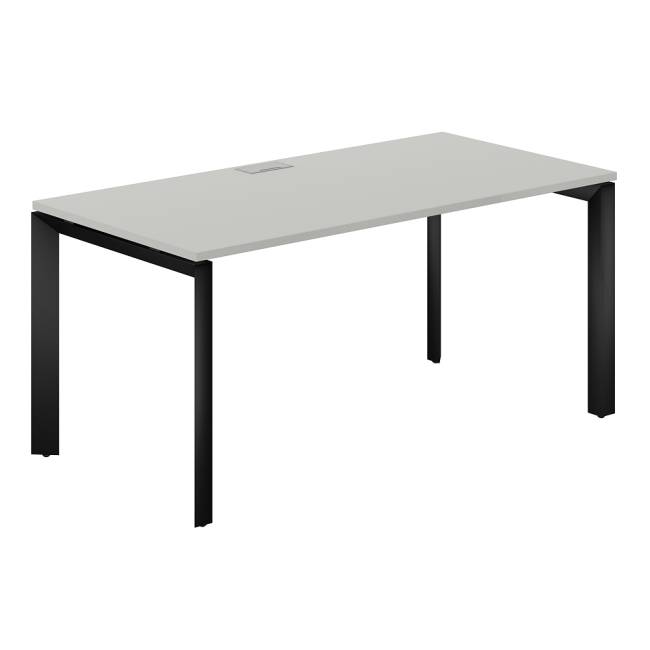 PR.209.SH.P59.BL / Стол 1600х800х750 / профиль: 59х59 черный; столешница: серый бархат