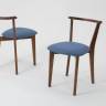 Стол Монте М 100 орех со стульями Франк орех рогожка синий