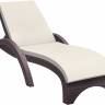 Шезлонг пластиковый с матрасом GS 1009 (Fiji) коричневый, слоновая кость 1870x730x340 мм